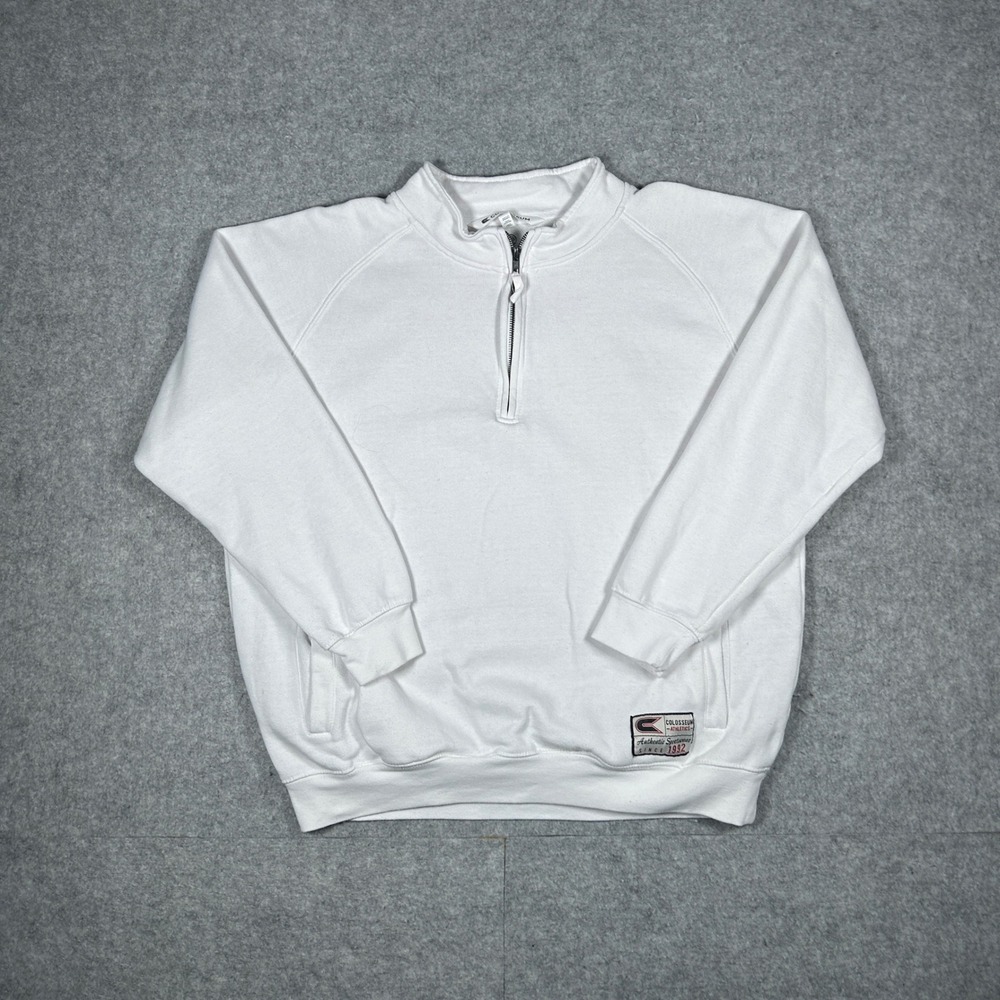 Colosseum Quarter Zip Pullover Sweatshirt Mens XL White Authentic Sportswear